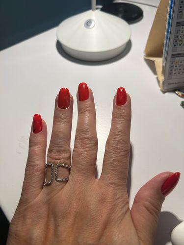 Customer photo review of Red-y For This Press On Nails (24PC)