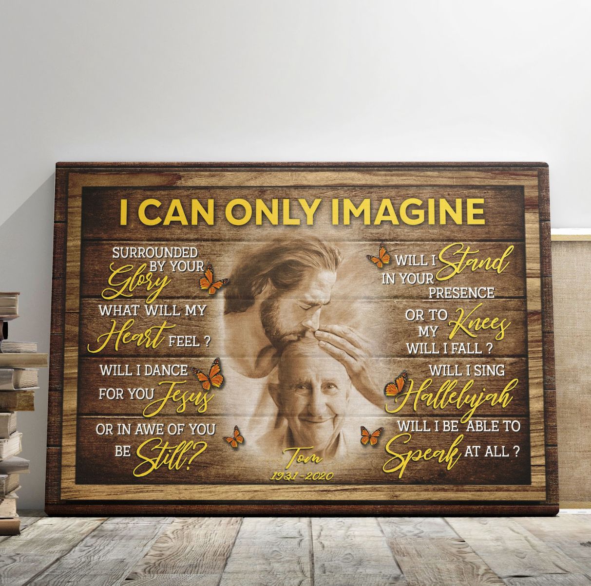Customer photo review of Personalized Canvas Prints, Custom Photo, Sympathy Gifts, Remembrance Gifts, Loss Mom Memorial, God Saw You Are Getting Tired Dem Canvas