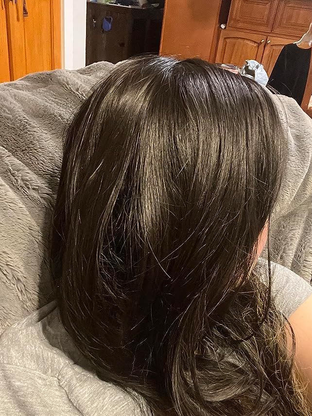 Customer photo review of Remy Hair Human Hair Topper For Women Mono Base Darkest Brown #2