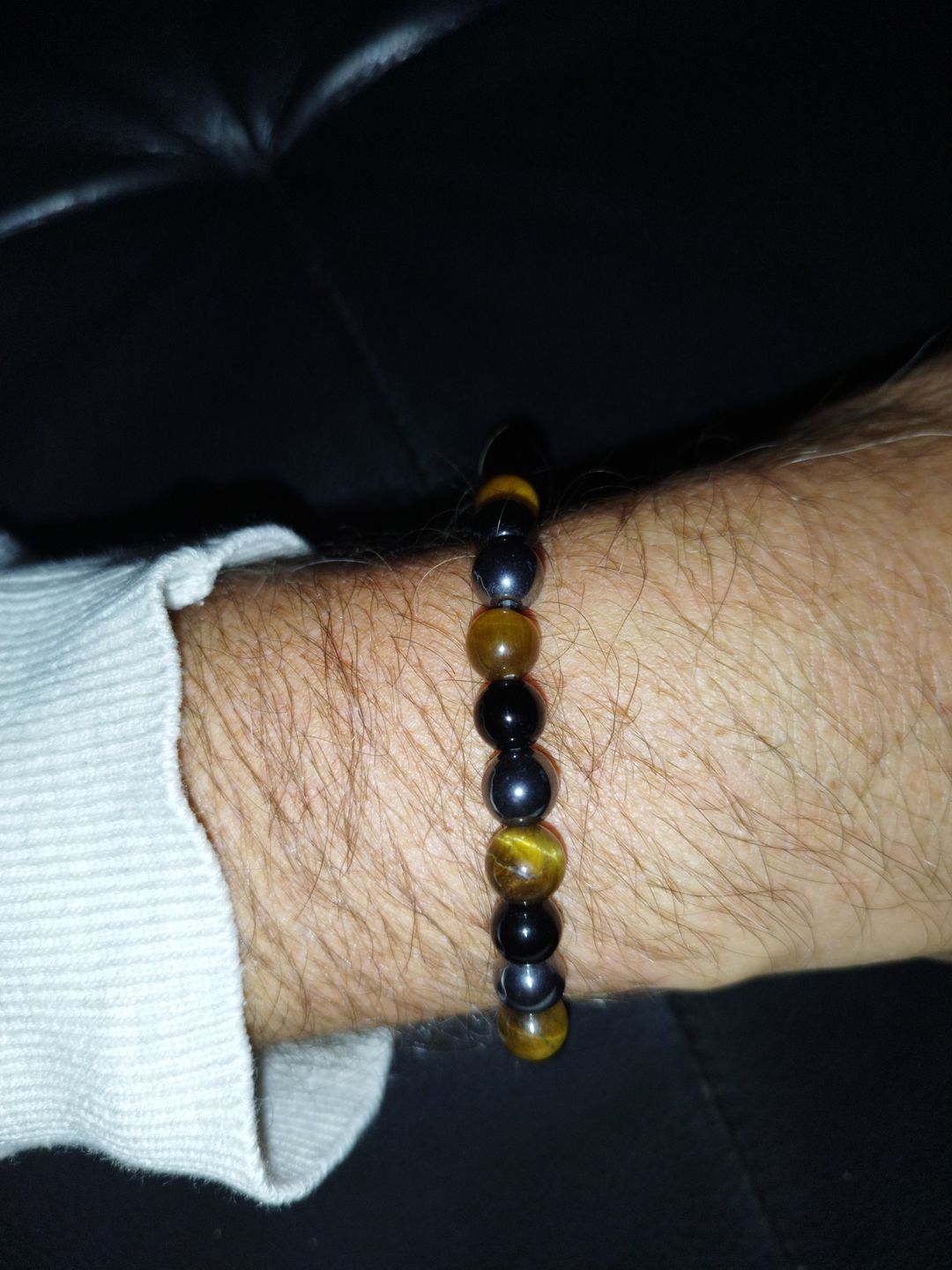 Customer photo review of Bracelet "3 Protections" en Oeil de Tigre, Hématite & Obsidienne Noire