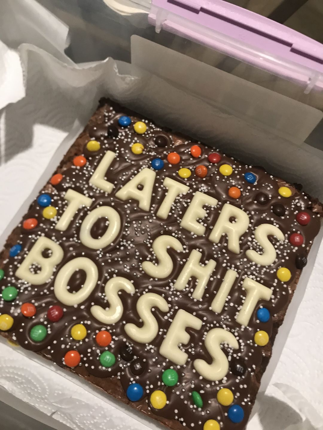 Customer photo review of OG custom message brownie