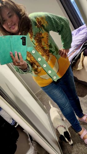 Customer photo review of Van Gogh Vintage Cardigan Knit Sweater