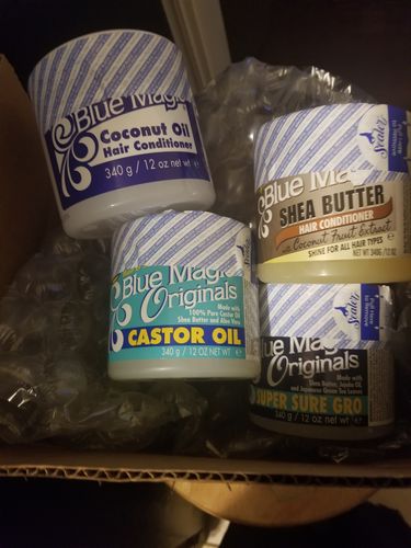 Customer photo review of Blue Magic Shea Butter Hair Conditioner Enriched With Vitamin E, 12 Oz.
