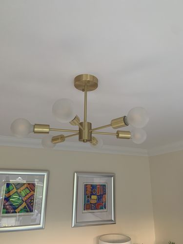Customer photo review of 6-Light Large Sputnik Chandelier(G80 Opal Bulbs Not Included)