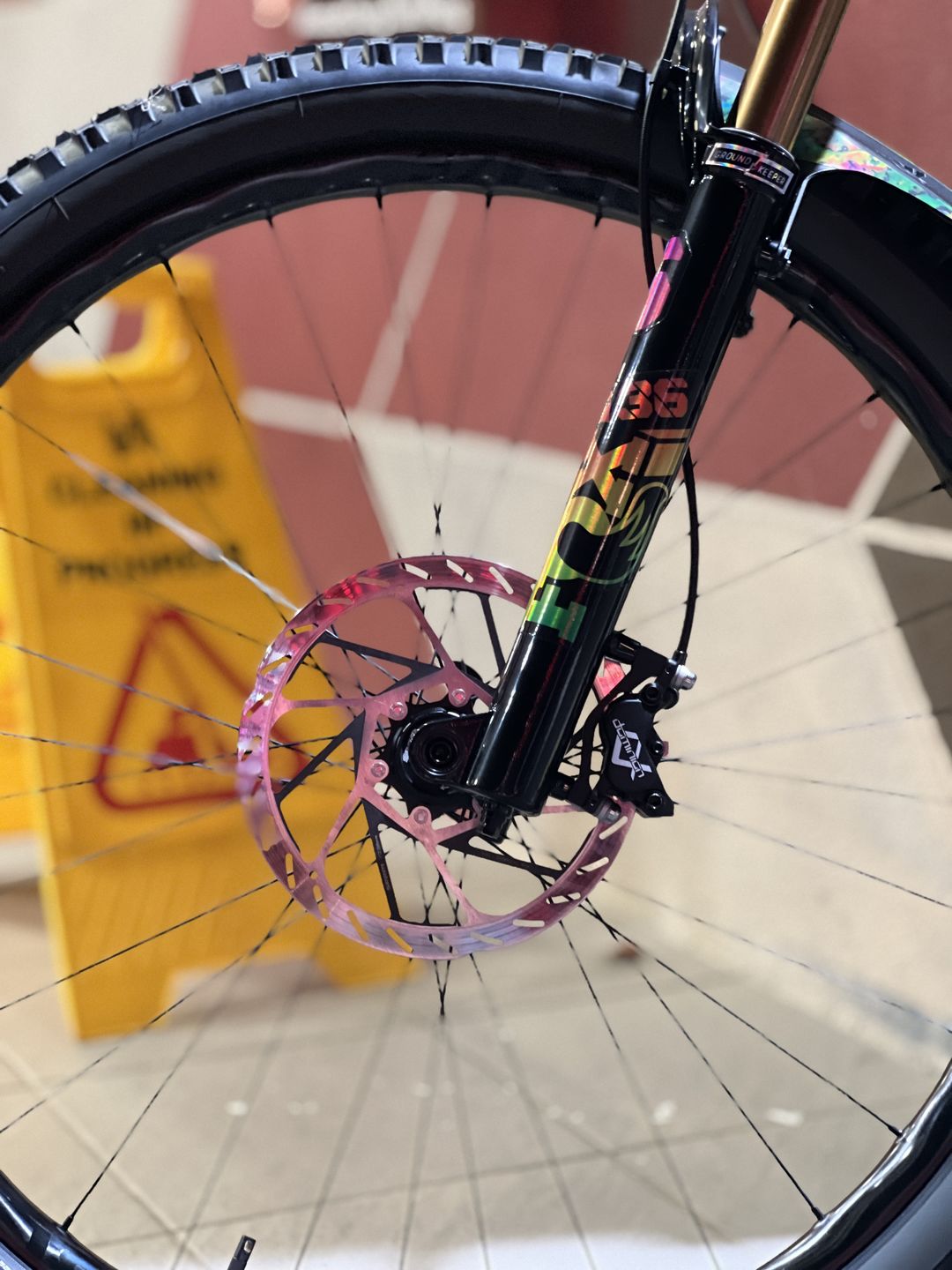 Customer photo review of Metallic Fox 36 Factory Fork Decal