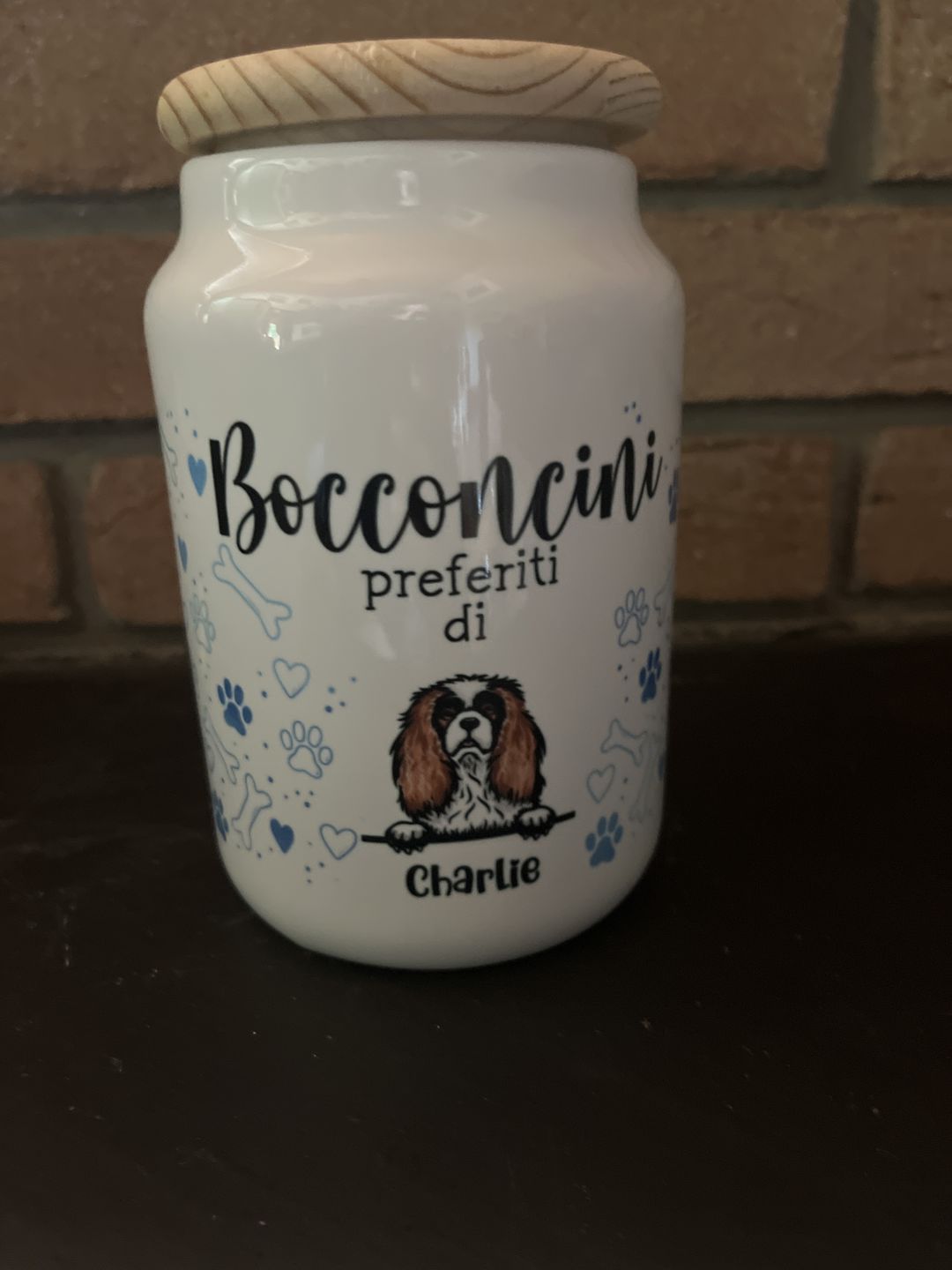 Customer photo review of Bocconcini preferiti - Porta bocconcini personalizzato