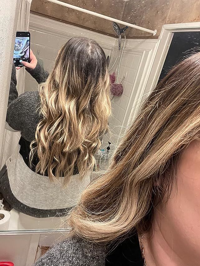 Customer photo review of Full Shine Lace Wig Toppers 3*5 Inch Lace Base Hairpiece For Women Balayage #3/8/22