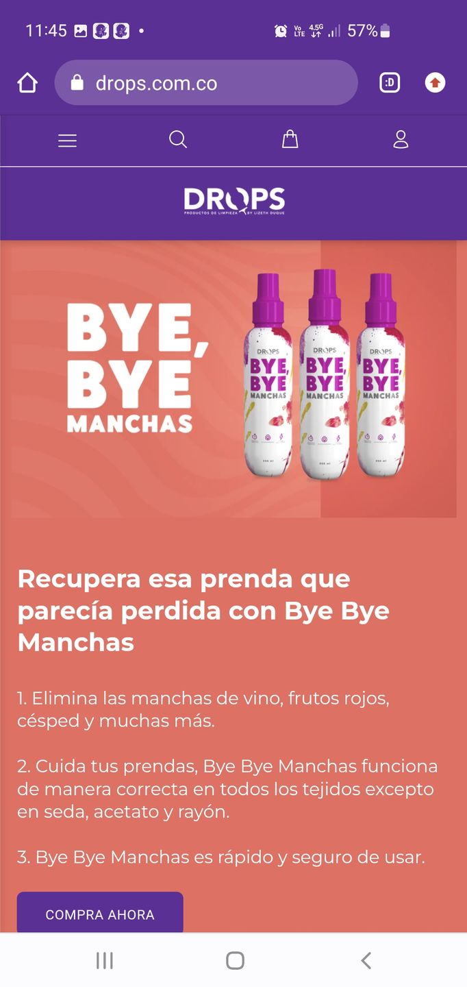 Customer photo review of Quitamanchas BYE BYE Manchas 250 ml