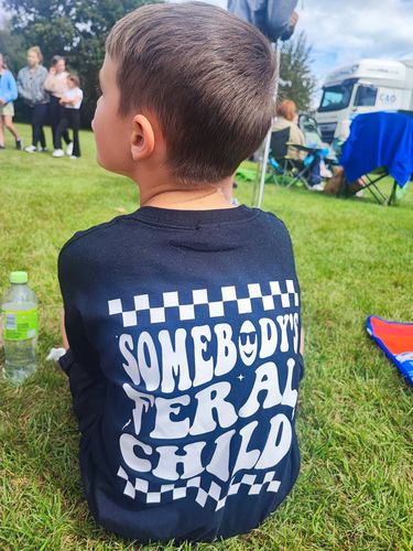 Customer photo review of Somebody's Feral Child Front & Back Graphic Tee