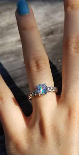 Customer photo review of Woven Solitaire 1.25ct CZ Ring in Sterling Silver