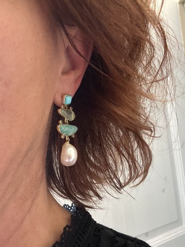 Customer photo review of Einfach Strahlende Amethyst-Perlenohrringe
