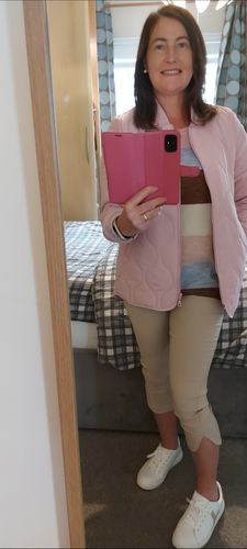 Customer photo review of Raquel Old Rose Puffer Jacket