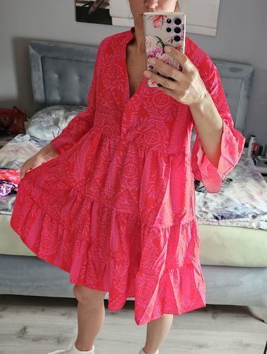 Customer photo review of Sukienka z rękawami 3/4 w geometryczny wzór Boho
