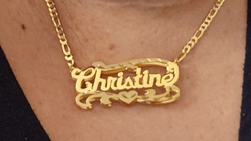 Customer photo review of Double Plated Name Necklace