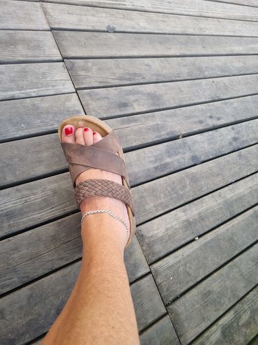 Customer photo review of Sandały na koturnie na platformie