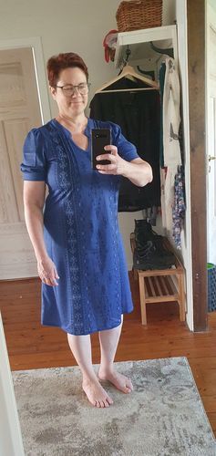 Customer photo review of Sukienka w geometryczny wzór w stylu vintage z dekoltem w serek