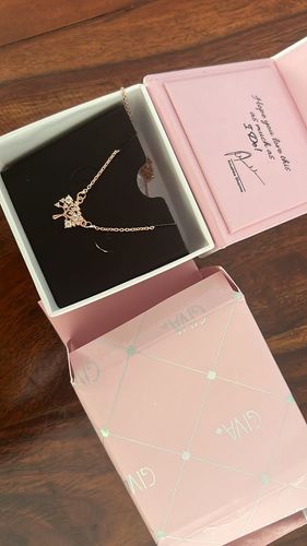 Customer photo review of Rose Gold Tree of Life Necklace