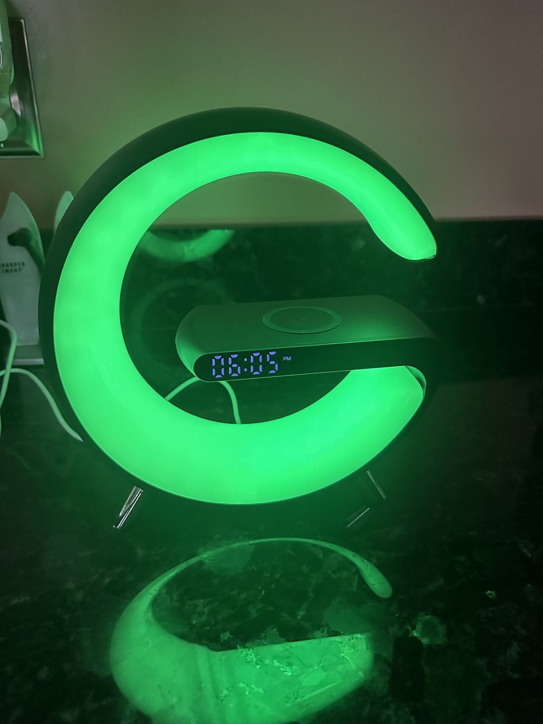 Customer photo review of LitLamp™ 4-in-1 Alarm Clock, Mood Light, Speaker & Wireless Charger