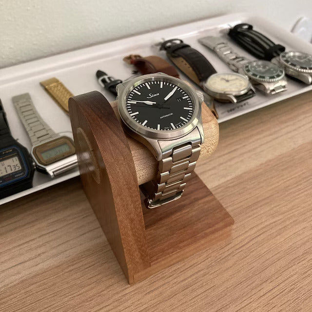 Customer photo review of Single Watch Stand in Walnut