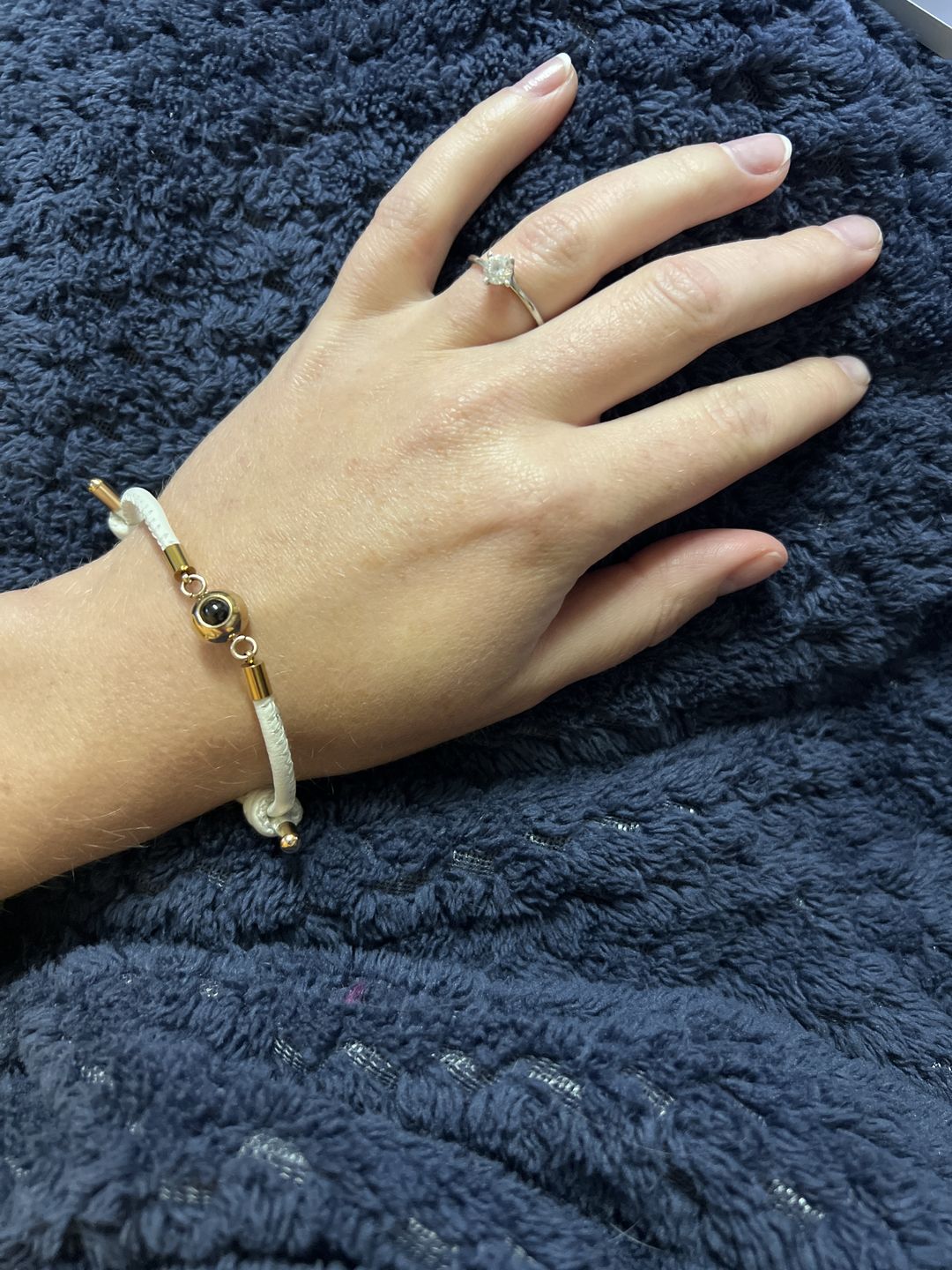 Customer photo review of Leather Projection Bracelet (With Gift Box)