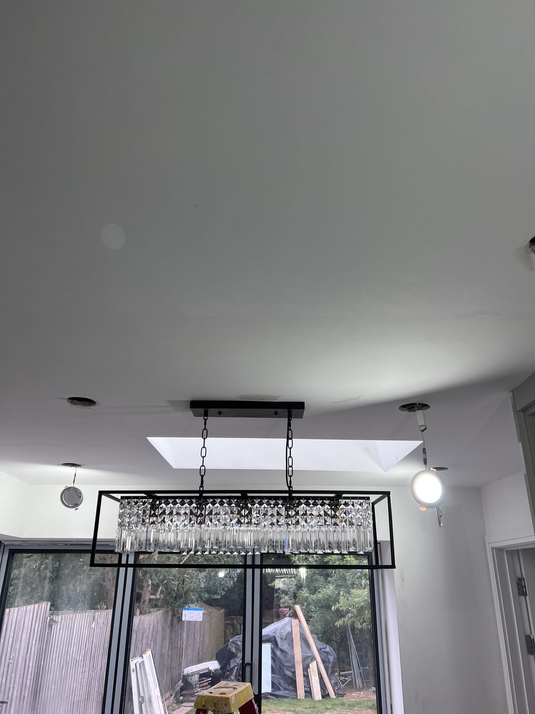 Customer photo review of Modern Rectangle Crystal Kitchen Island Chandelier