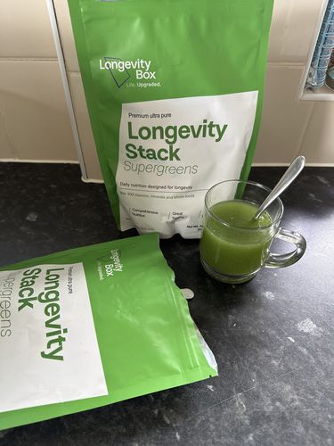 Customer photo review of Longevity Stack Supergreens Powder
