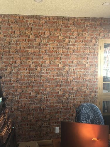 Customer photo review of Distressed Brick Wallpaper - Many Different Styles