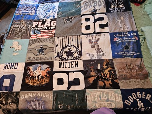 T-shirt quilt featuring dallas cowboys by Shannon from IL