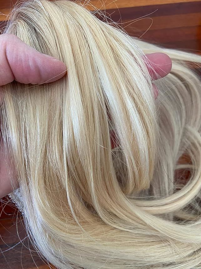 Customer photo review of Full Shine Lace Wig Toppers 3*5 Inch Lace Base Hairpiece Highlights #P8/60