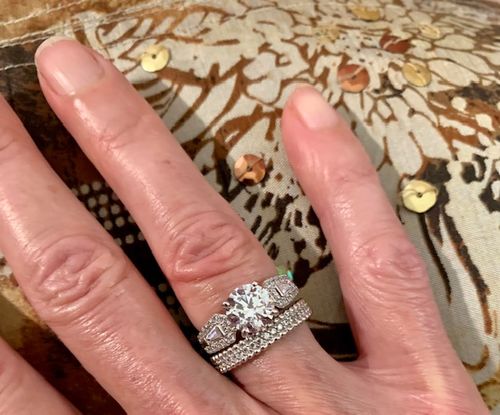 Customer photo review of Bead Pave CZ Eternity Ring in Sterling Silver