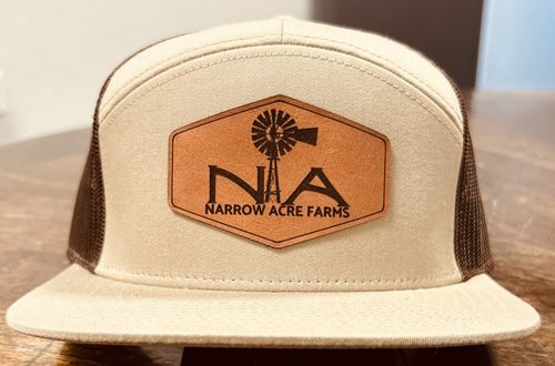 Customer photo review of Flat Bill Seven-Panel Leather Patch Hat - Richardson 168