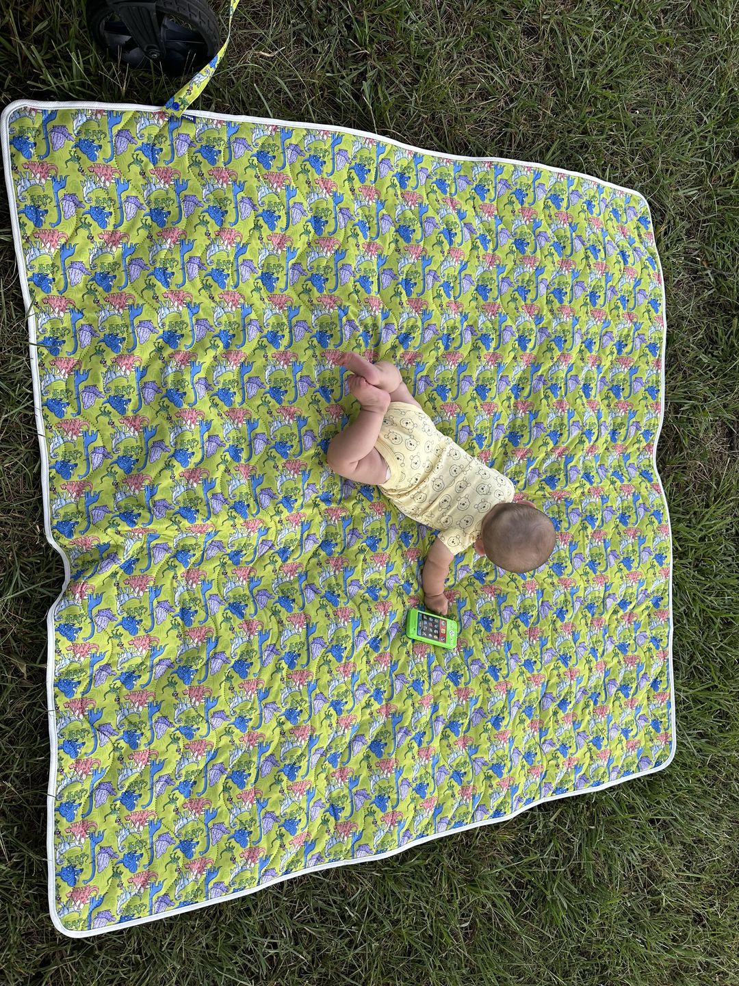 Customer photo review of Patterned Machine Washable Reversible Indoor/Outdoor Quilted Water Resistant Play Mat Blanket