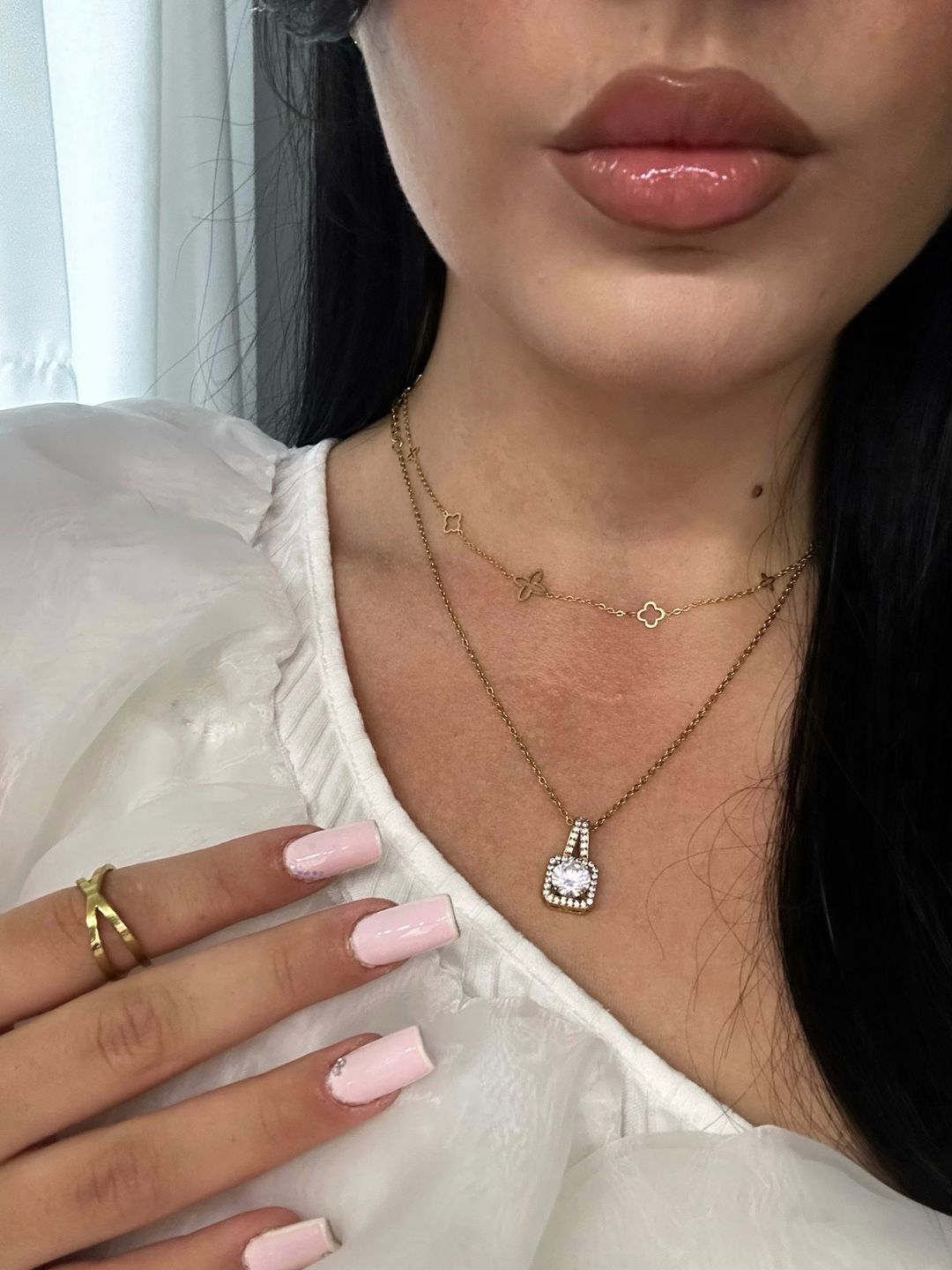 Customer photo review of Fancy Clover Kette | 18K vergoldet