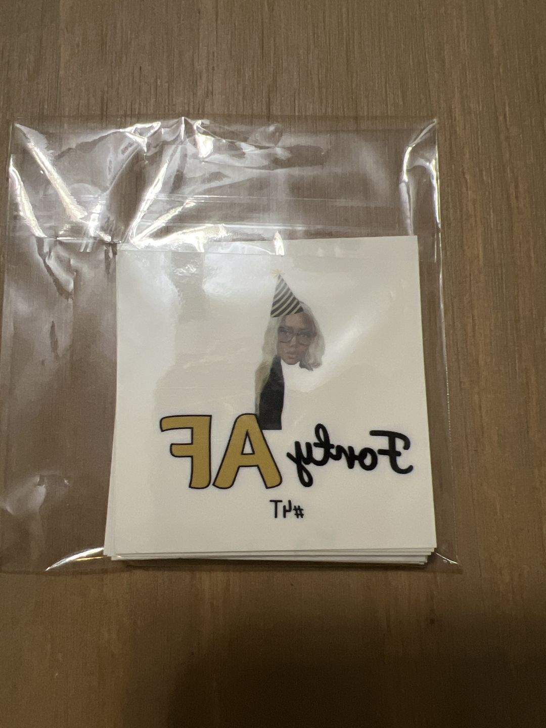 Customer photo review of Birthday AF - Temporary Tattoo