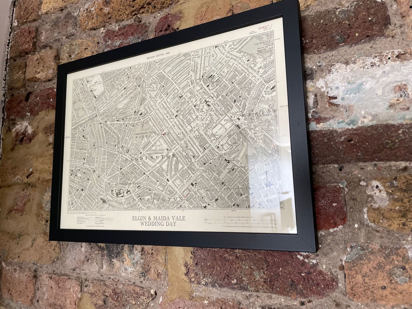 Customer photo review of Personalised Old Map - Make Your Own 1800s and 1900s Ordnance Survey Postcode Map