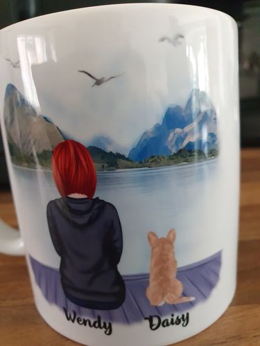 Customer photo review of Girl & Dogs - Life is better with a dog Personalised Mug