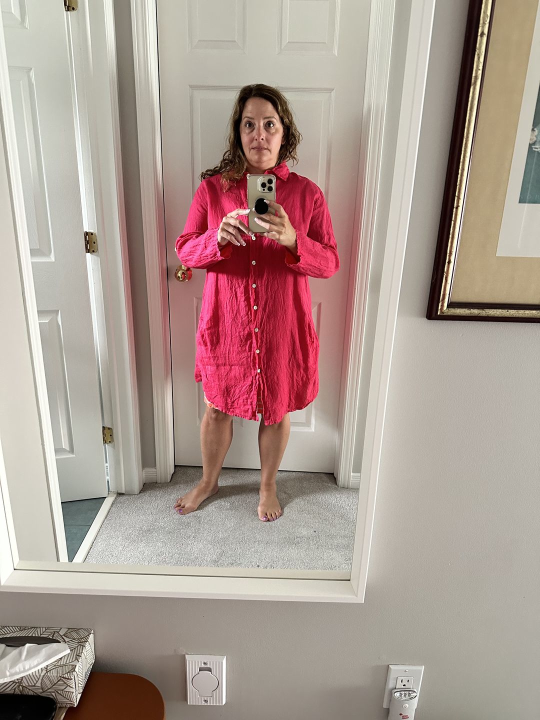 Customer photo review of Meo Linen Florence Cardigan (Watermelon)