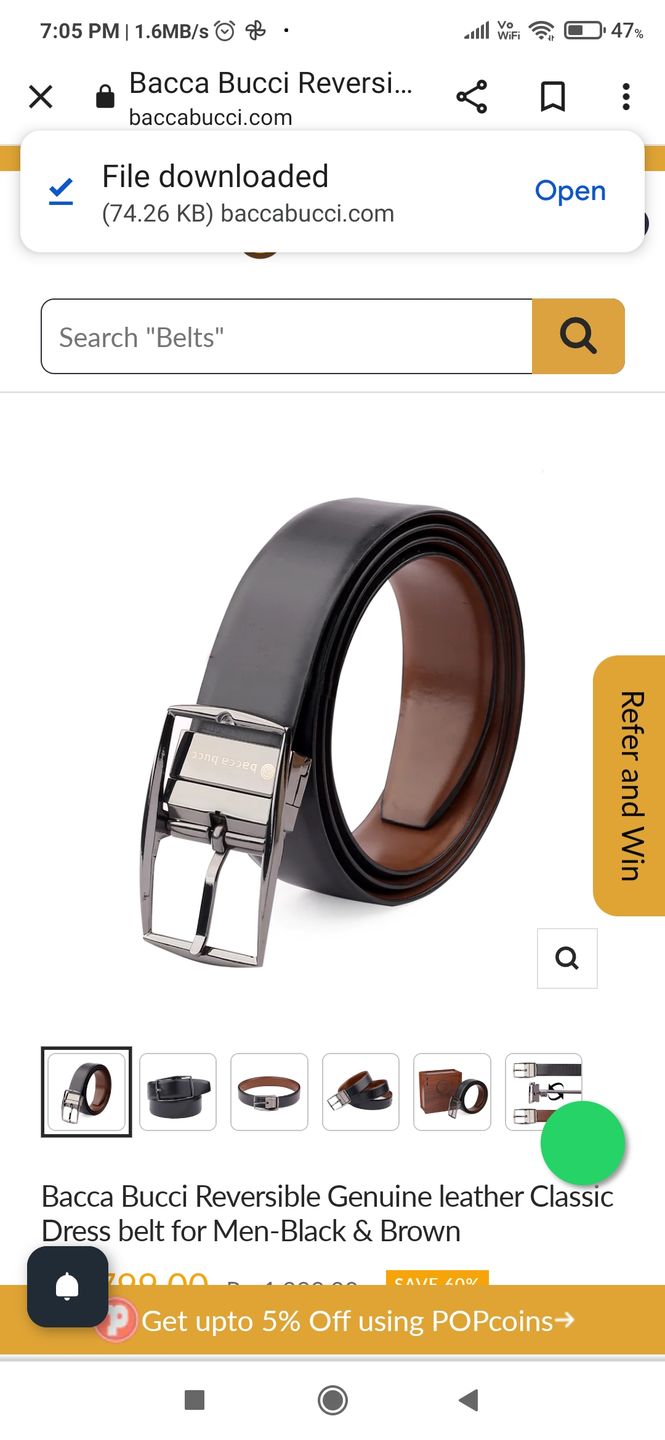 Customer photo review of Bacca Bucci Auto reversible dress belt with Genuine Leather