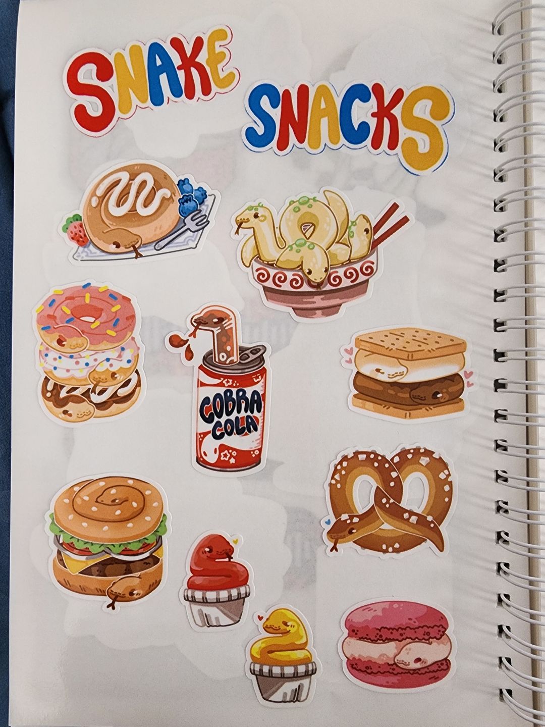 Customer photo review of Snake Snacks Sticker Sheet