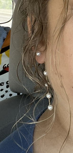Customer photo review of Pearl Drop Earrings