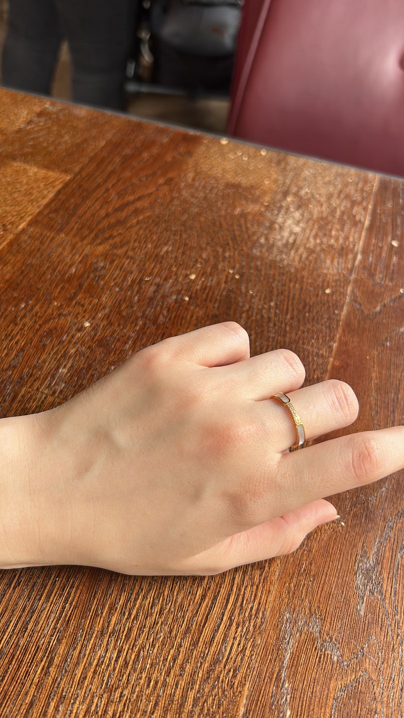 Customer photo review of Mother Of Pearl & Crystal Ring