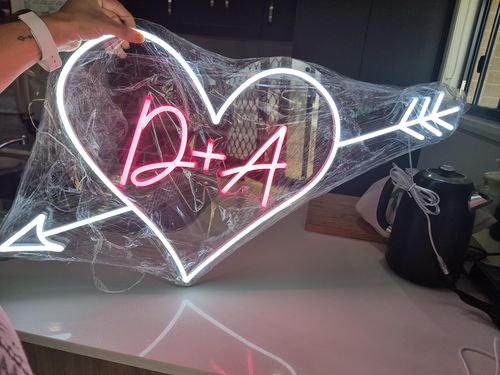 Customer photo review of Custom birthday party neon sign for clients