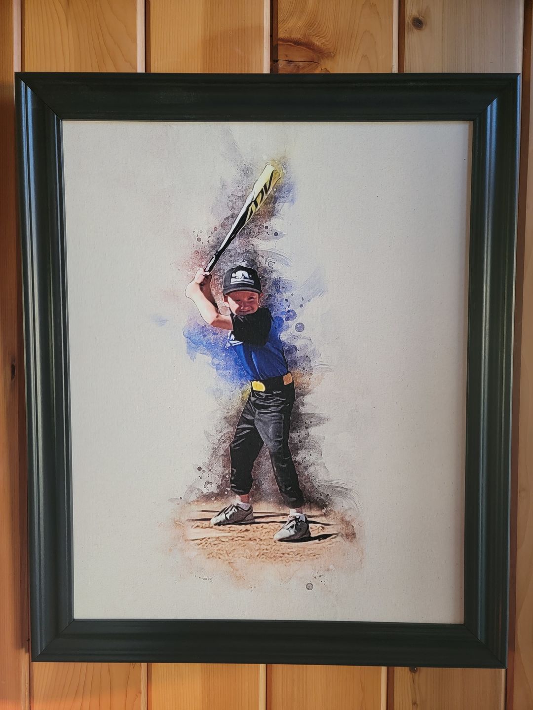 Customer photo review of Personalized baseball photo Painting