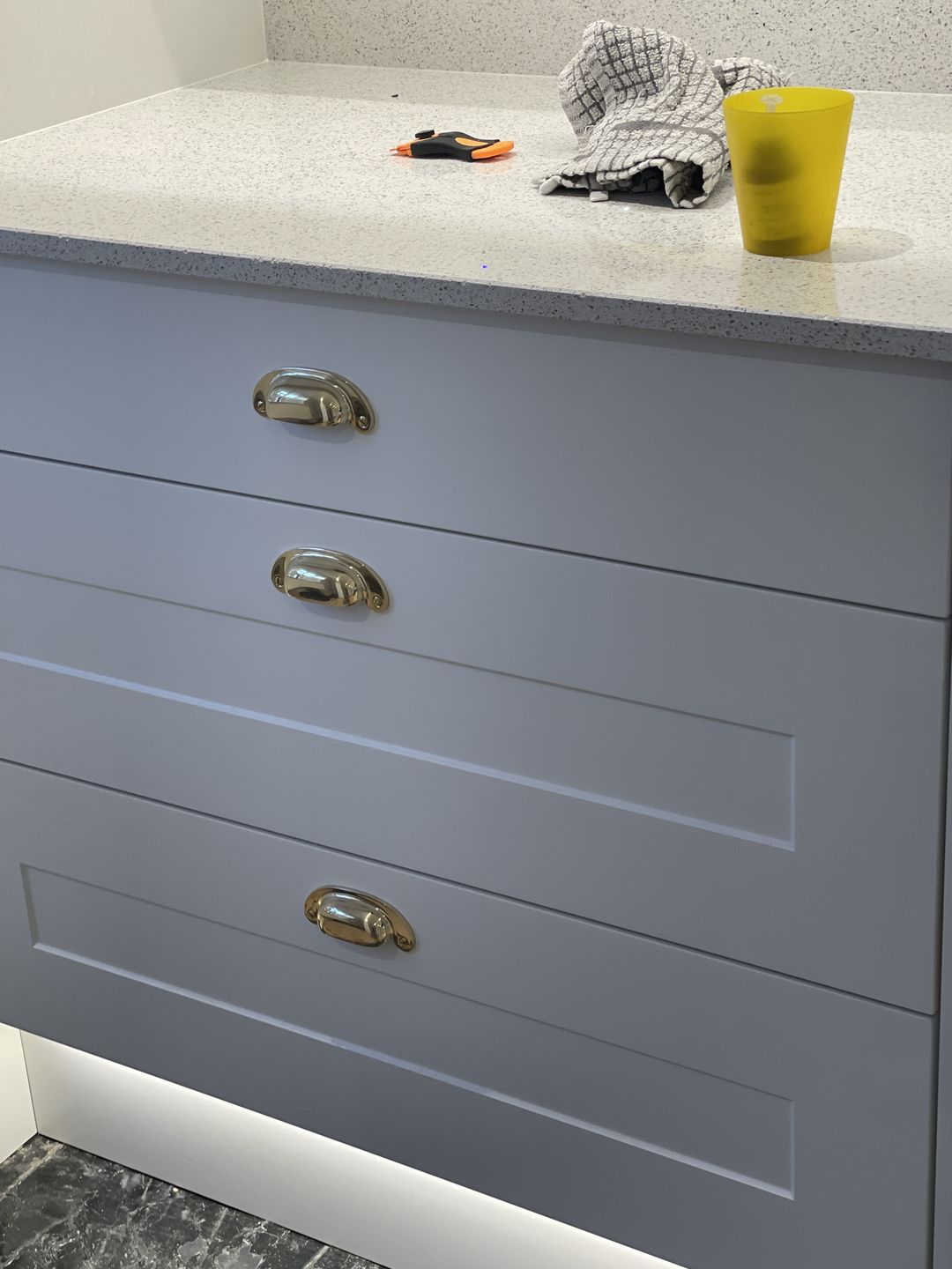 Customer photo review of Classic Polished Brass Cupboard Handles