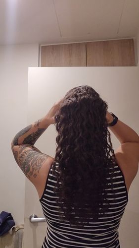 Customer photo review of Curly Ponytail Dark Brown