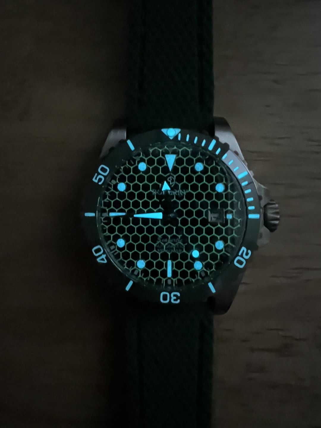 Customer photo review of SEATURTLE.OCEAN(TITANIUM) - Automatic Titanium Diver Watch | Turtle Green