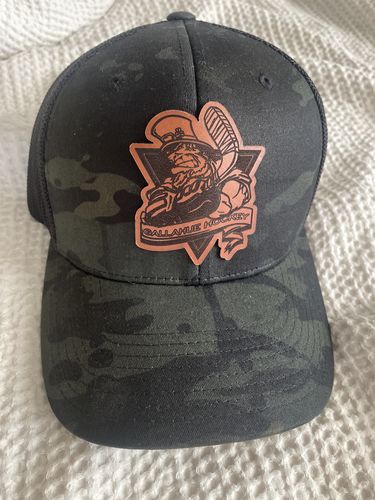 Customer photo review of CUSTOM LEATHER PATCH TRUCKER HAT - FLEXFIT 6511