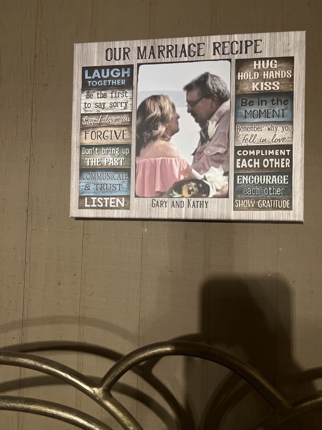 Customer photo review of Personalized Canvas Prints Custom Couple Photo and Name - For Our Forever Love - Marriage Recipe Dem Canvas
