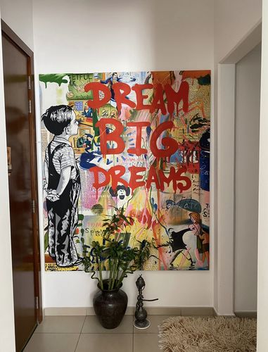 Customer photo review of Banksy Dream Big Dreams 100% Hand-Painted
