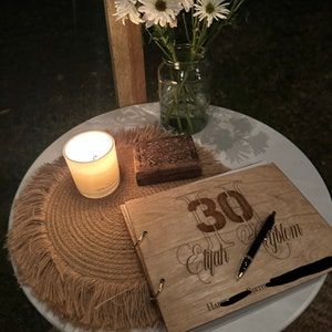 Customer photo review of Personalised Engraving Wooden Wedding Guest Book